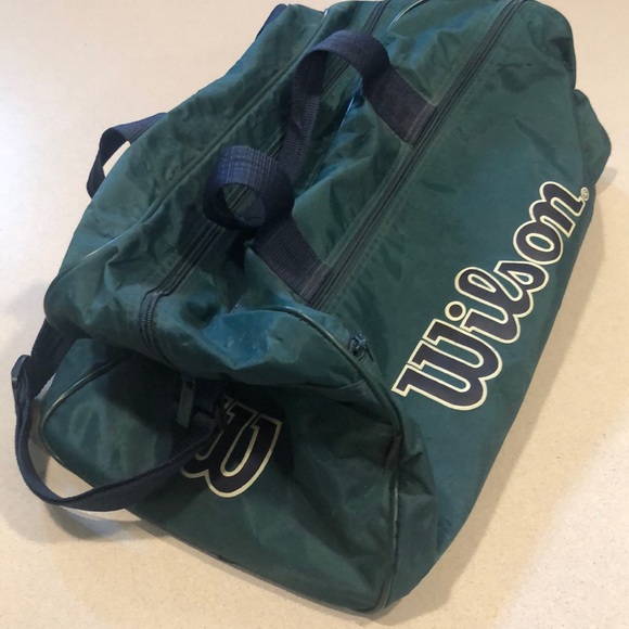Wilson Bags Vintage Wilson Gym Bag Green Navy White Poshmark